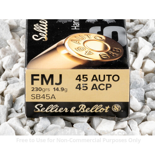 45 ACP Ammo - Sellier & Bellot 230 Grain Full Metal Jacket - 1000 Rounds