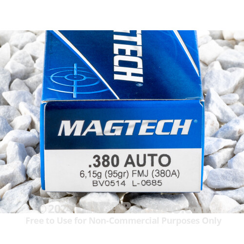 380 Auto Ammo - Magtech 95 Grain Full Metal Jacket - 50 Rounds