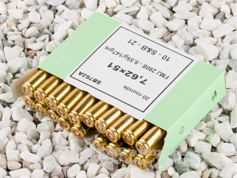 7.62x51mm Ammo - Sellier & Bellot 147 Grain Full Metal Jacket - 600 Rounds