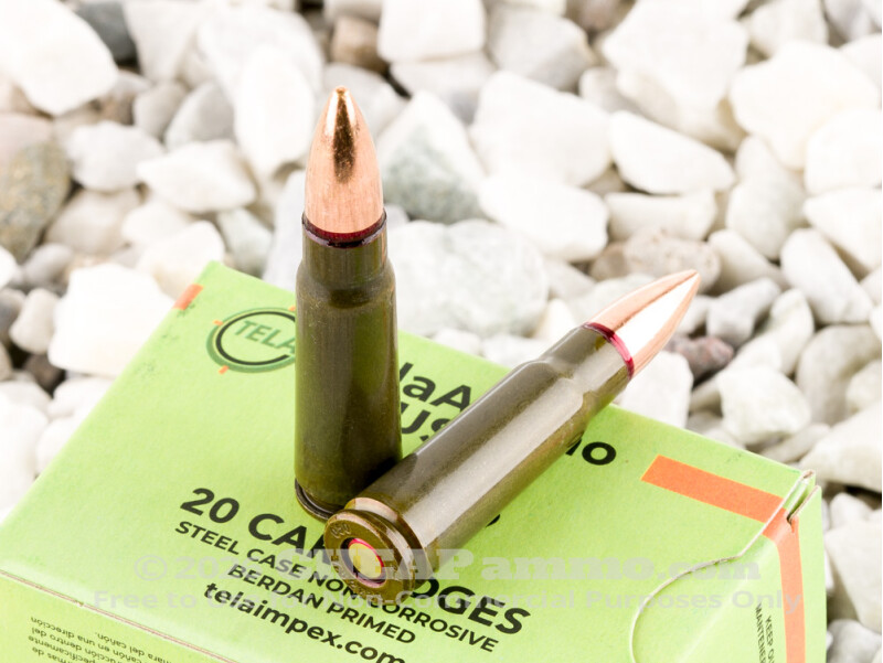 7.62x39 Ammo - Tela Impex124 Grain Full Metal Jacket - 1000 Rounds