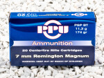 Prvi Partizan - Pointed Soft Point - 174 Grain 7mm Remington Magnum Ammo - 20 Rounds