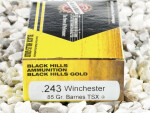 Black Hills Gold Ammunition TSX 85 Grain 243 Winchester Ammo - 20 Rounds