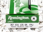 Remington - Full Metal Jacket - 125 Grain 357 Sig Ammo - 50 Rounds