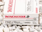 Winchester - Full Metal Jacket M80 - 149 Grain 7.62x51 Ammo - 500 Rounds