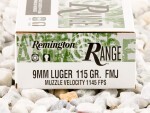 Remington - Full Metal Jacket - 115 Grain 9mm Ammo - 50 Rounds