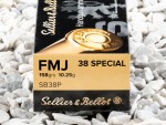 Sellier & Bellot - Full Metal Jacket - 158 Grain 38 Special Ammo - 50 Rounds