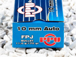 Prvi Partizan Flat Point Jacketed (FPJ) 170 Grain 10mm Auto  Ammo - 50 Rounds