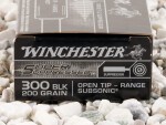 Winchester Super Suppressed - Open Tip - 200 Grain 300 AAC Blackout Ammo - 200 Rounds