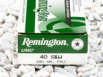 Remington - Full Metal Jacket - 180 Grain 40 Smith & Wesson Ammo - 50 Rounds