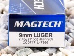 Magtech - Jacketed Hollow Point - 115 Grain 9mm Ammo - 1000 Rounds