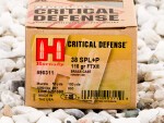 Hornady - FTX - 110 Grain 38 Special +P Ammo - 250 Rounds