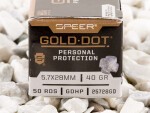 Speer - Jacketed Hollow Point - 40 Grain 5.7x28mm Ammo - 50 Rounds