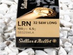 Sellier & Bellot - Lead Round Nose - 100 Grain 32 Smith & Wesson Long Ammo - 50 Rounds