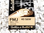 Sellier & Bellot - Full Metal Jacket - 180 Grain 40 Smith & Wesson Ammo - 50 Rounds