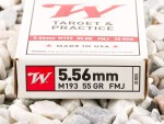 Winchester - Full Metal Jacket M193 - 55 Grain 5.56x45 Ammo - 1000 Rounds