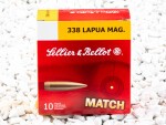 Sellier & Bellot - Hollow Point Boat Tail - 250 Grain 338 Lapua Magnum Ammo - 10 Rounds