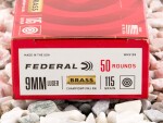 Federal - Full Metal Jacket - 115 Grain 9mm Ammo - 1000 Rounds