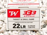 Winchester - Copper Plated Hollow Point - 36 Grain 22 LR Ammo - 3330 Rounds