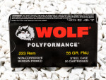 Wolf WPA Polyformance Full Metal Jacket (FMJ) 55 Grain 223 Remington Ammo - 500 Rounds