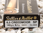 Sellier & Bellot - Soft Point - 140 Grain 6.5 Creedmoor Ammo - 500 Rounds