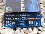 Federal - Soft Point - 100 Grain 243 Winchester Ammo - 20 Rounds