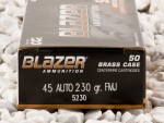 Blazer Brass Full Metal Jacket (FMJ) 230 Grain 45 ACP (Auto)  Ammo - 1000 Rounds