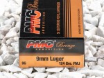 PMC - Full Metal Jacket - 124 Grain 9mm Luger Ammo - 50 Rounds