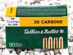 Sellier & Bellot - Soft Point - 110 Grain 30 Carbine Ammo - 50 Rounds