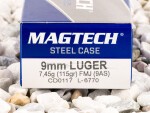 Magtech - Full Metal Jacket - 115 Grain 9mm Ammo - 1000 Rounds **STEEL CASES**