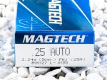 Magtech - Full Metal Jacket - 50 Grain 25 Auto Ammo - 50 Rounds