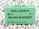 Sellier & Bellot Full Metal Jacket (FMJ) 124 Grain 300 AAC Blackout  Ammo - 20 Rounds