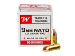 Winchester - Full Metal Jacket - 124 Grain 9mm NATO Ammo - 50 Rounds
