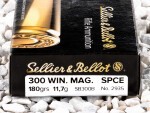 Sellier & Bellot - Soft Point Cutting Edge(SPCE) - 180 Grain 300 Winchester Magnum Ammo - 20 Rounds