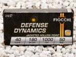 Fiocchi - Jacketed Hollow Point - 180 Grain 40 Smith & Wesson Ammo - 1000 Rounds