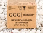 GGG - Full Metal Jacket - 147 Grain 308 Winchester Ammo - 600 Rounds