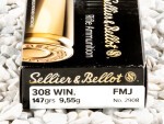 Sellier & Bellot - Full Metal Jacket - 147 Grain 308 Winchester  Ammo - 20 Rounds