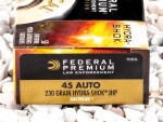 Federal - Hydra-Shok Jacketed Hollow Point - 230 Grain 45 ACP Ammo - 50 Rounds
