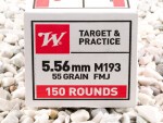 Winchester - Full Metal Jacket - 55 Grain 5.56x45mm Ammo - 600 Rounds
