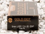 Speer - Gold Dot Jacketed Hollow Point - 124 Grain 9mm Ammo - 50 Rounds