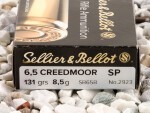 Sellier & Bellot - Soft Point - 131 Grain 6.5 Creedmoor Ammo - 20 Rounds