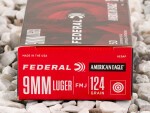 9mm - 124 Grain FMJ - Federal American Eagle - 50 Rounds