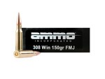 Ammo Inc. - Full Metal Jacket - 150 Grain 308 Winchester Ammo - 500 Rounds