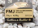 Sellier & Bellot - Full Metal Jacket - 73 Grain 32 Auto Ammo - 50 Rounds