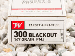 BLACK FRIDAY SPECIAL LIMIT 1 Winchester - Full Metal Jacket - 147 Grain 300 AAC Blackout Ammo - 200 Rounds