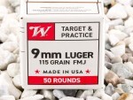 Winchester - Full Metal Jacket - 115 Grain 9mm Ammo - 1000 Rounds