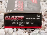 Blazer - Full Metal Jacket - 95 Grain 380 Auto Ammo - 50 Rounds