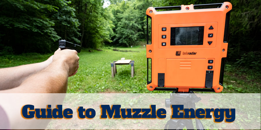 Guide to muzzle energy showing a pistol shooter at the range